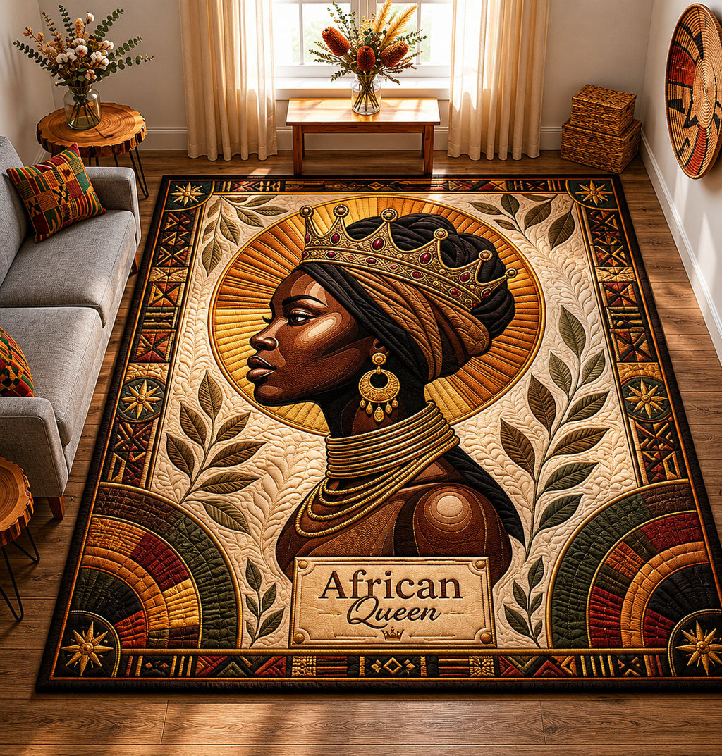 African Queen area rug in a living room