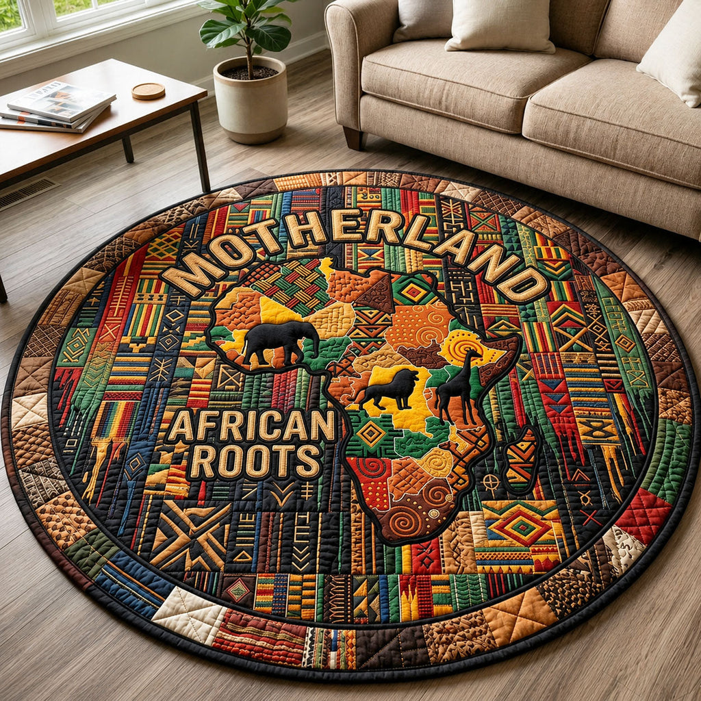 African Roots Motherland Map Round Mat Rug GFTOPND284