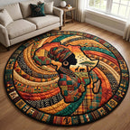 African Roots (Design 4) Round Mat Rug - washable non-slip printed rug