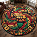 African Roots Round Mat Rug - Nature Design | Serene Home Decor