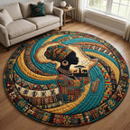 African Roots Round Mat Rug - Nature Design | Serene Home Decor