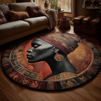 African Sunlight (Design 3) Round Mat Rug - washable non-slip printed rug