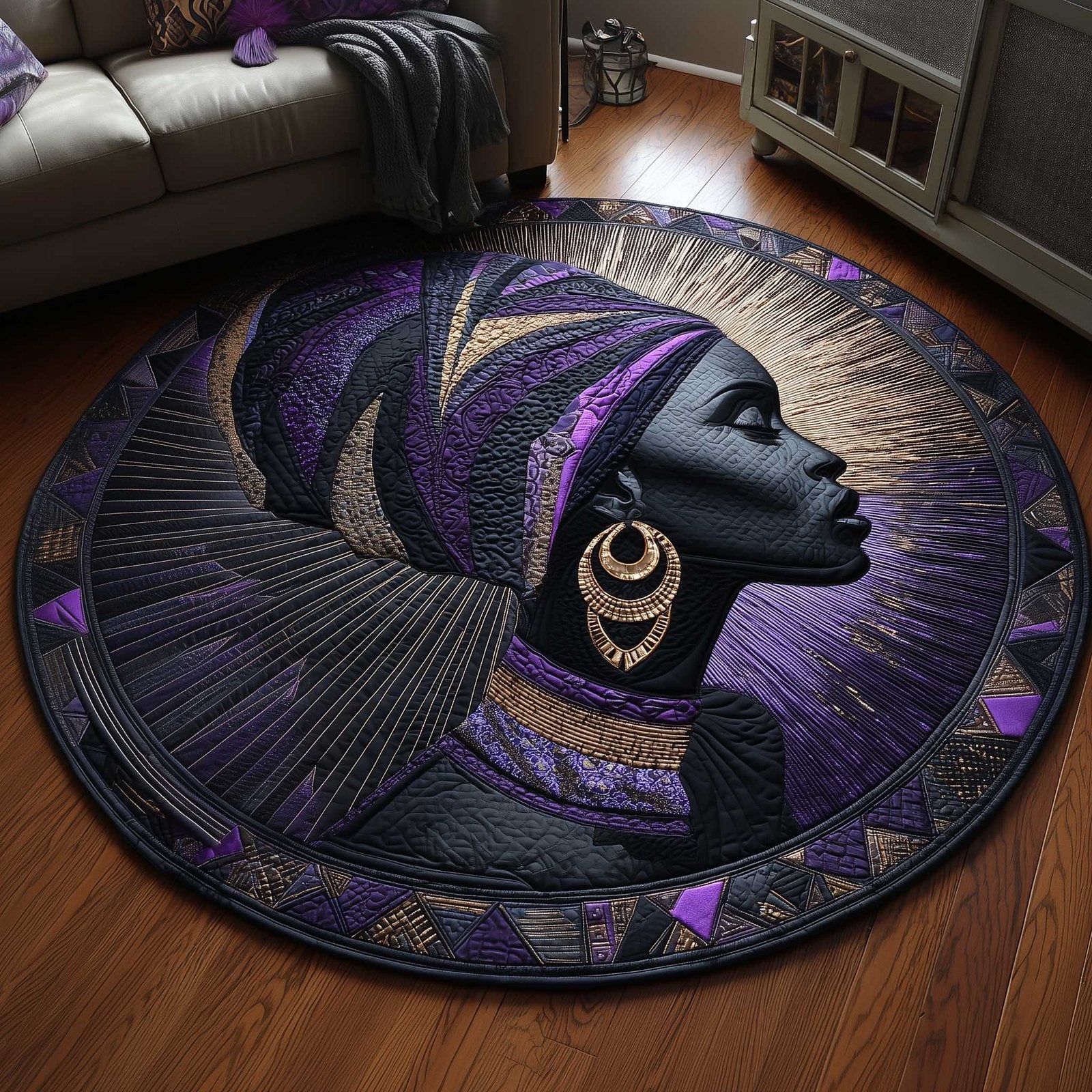 African Sunlight Round Mat Rug - Nature Design | Serene Home Decor