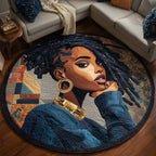 Afro Pride (Design 3) Round Mat Rug - washable non-slip printed rug