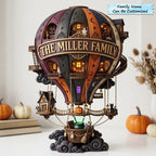 Air Balloon Village wooden block, laser-cut 3-layer wood