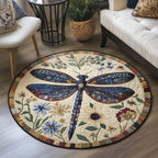 Airborne Elegance Round Mat Rug - washable non-slip printed rug
