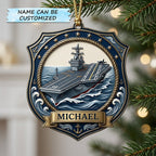 Aircraft Carrier Christmas Ornament