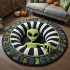 Alien Depths Round Mat Rug - washable non-slip printed rug