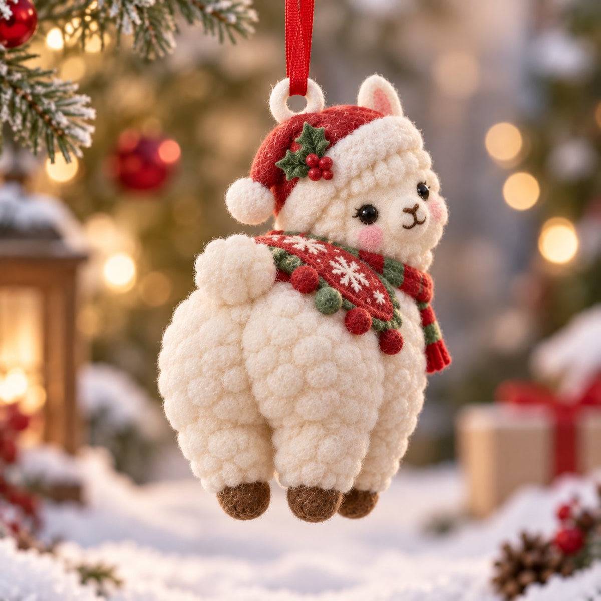 Alpaca Butt Christmas Ornament