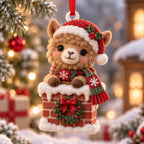 Alpaca in Chimney Christmas Ornament