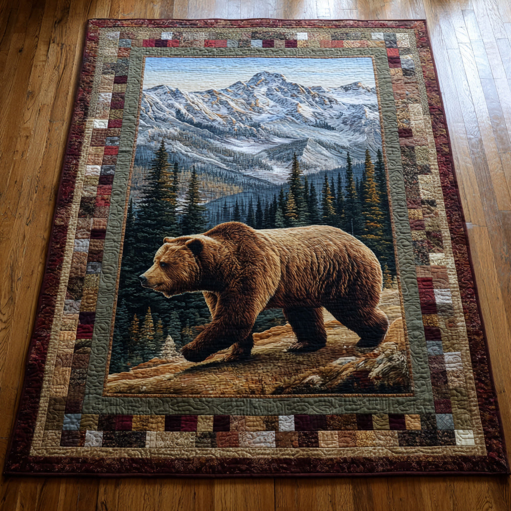 Alpine Bear Spirit area rug in a living room