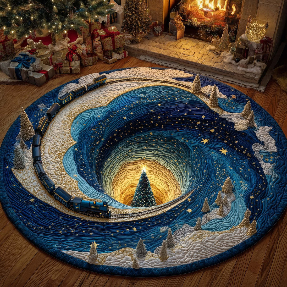 Alpine Express Round Mat Rug - washable non-slip printed rug