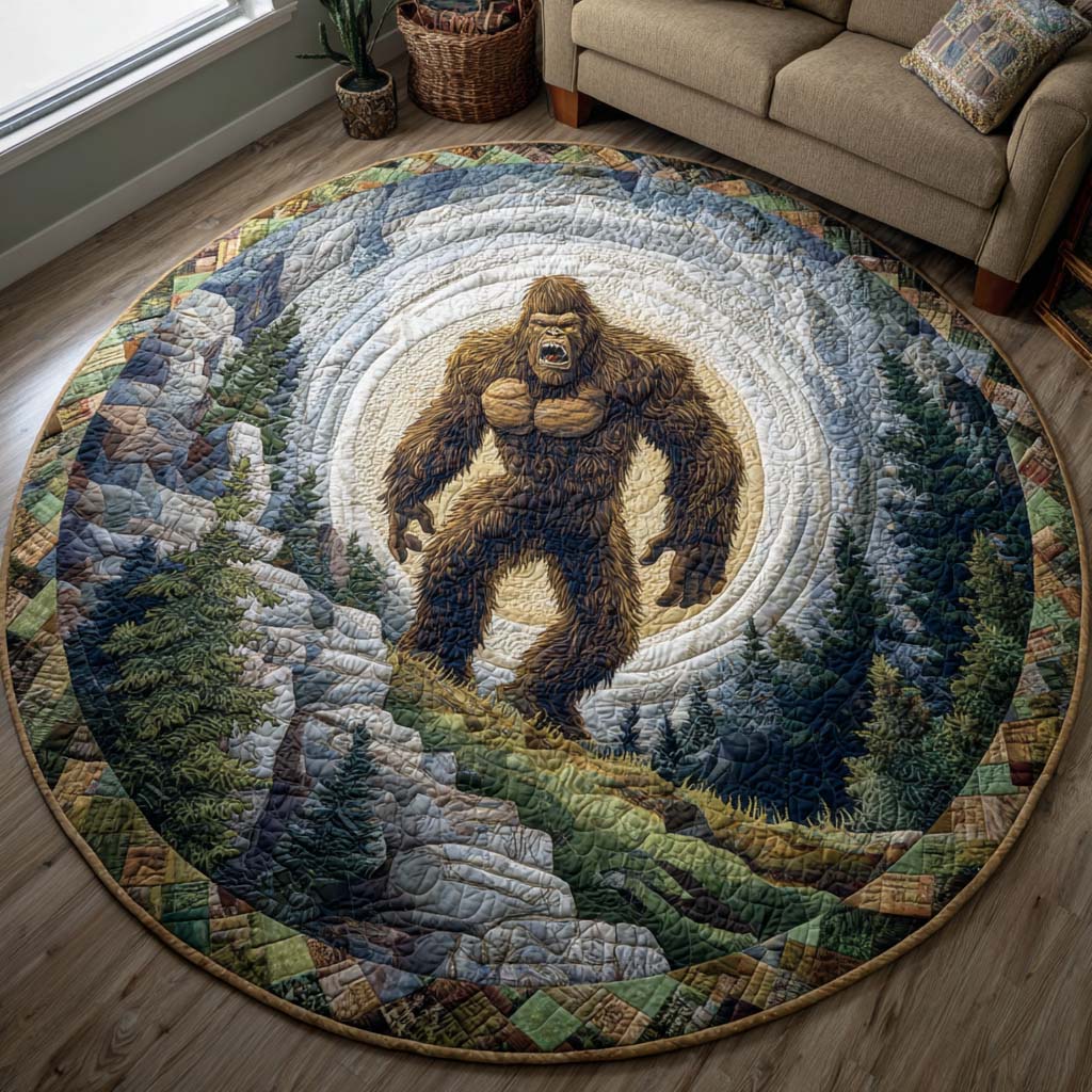Alpine Howl Round Mat Rug - Nature Design