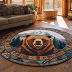 Alpine King Round Mat Rug - washable non-slip printed rug