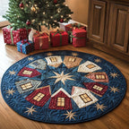 Alpine Night Serenity Round Mat Rug - washable non-slip printed rug