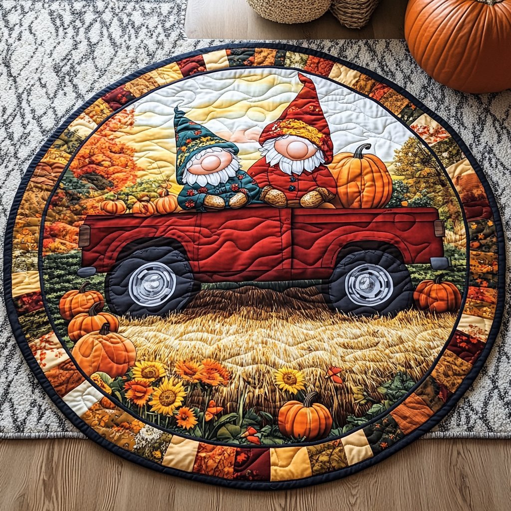 Amber Essence Round Mat Rug - washable non-slip printed rug