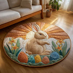 Amber Meadow Round Mat Rug - washable non-slip printed rug