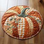 Amber Patch Round Mat Rug - washable non-slip printed rug