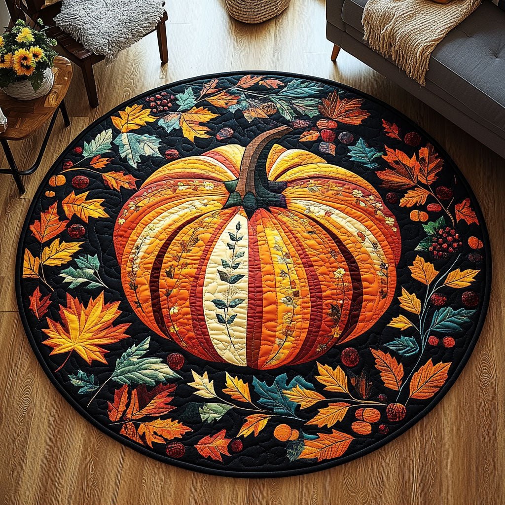 Amber Pathway Round Mat Rug - washable non-slip printed rug