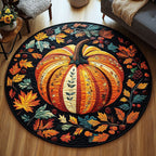Amber Pathway Round Mat Rug - washable non-slip printed rug