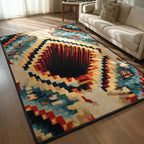 Amber Sun area rug in a living room