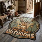 Amber Wilderness Custom Shape Area Rug - Nature Design | Die-Cut Non-Slip Rug - washable non-slip printed rug