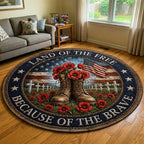 America 250 Round Mat Rug - Nature Design | Serene Home Decor