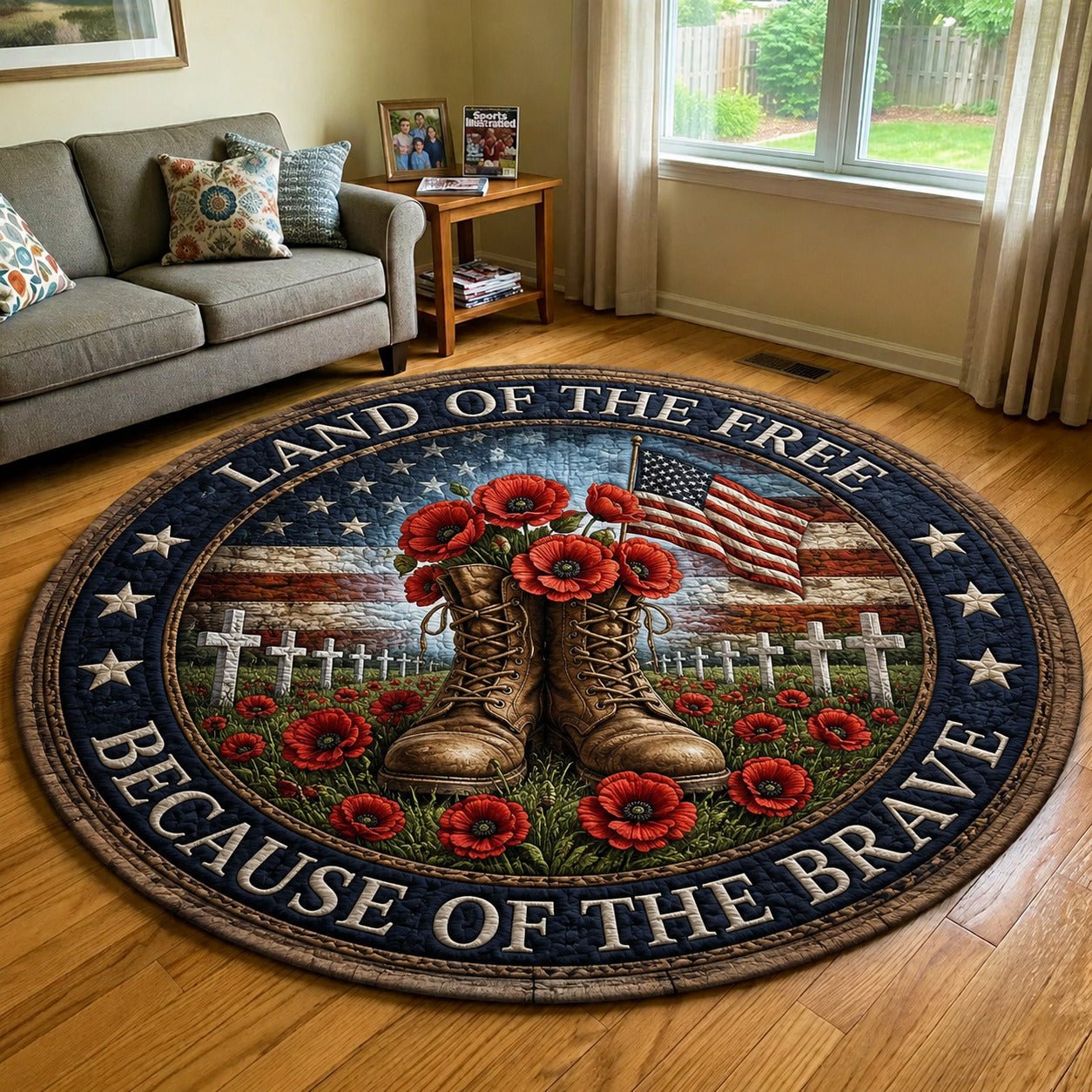 America 250 Round Mat Rug - Nature Design | Serene Home Decor