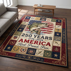 America Fishing area rug in a living room