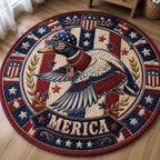 America Freedom Duck Round Mat Rug - washable non-slip printed rug