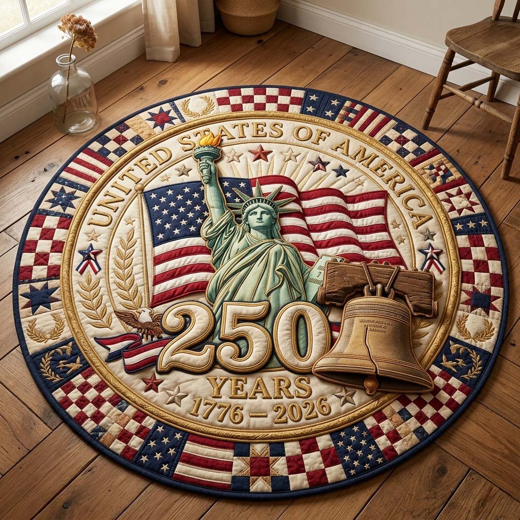 America Liberty Anniversary Round Mat Rug - Nature Design | Serene Home Decor