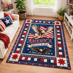 America Pride area rug in a living room