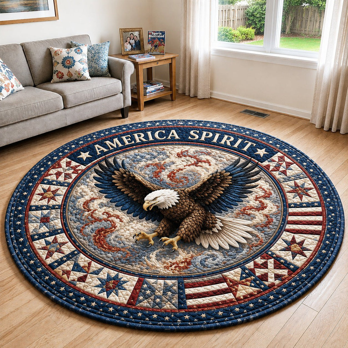 America Spirit Round Mat Rug - Nature Design | Serene Home Decor