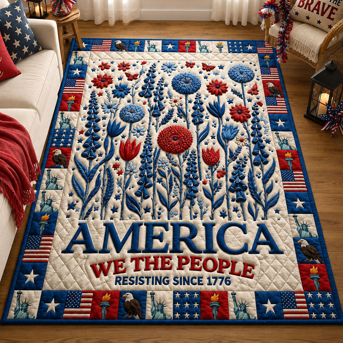 America We The People area rug in a living room