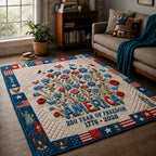 American Flowers area rug in a living room