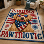 American Golden Retriever area rug in a living room
