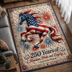 American Horse area rug in a living room