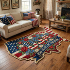 American Pride Custom Shape Area Rug - Nature Design | Die-Cut Non-Slip Rug - washable non-slip printed rug