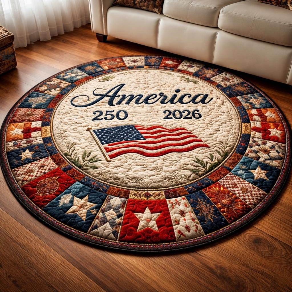 American Pride Round Mat Rug - Nature Design | Serene Home Decor