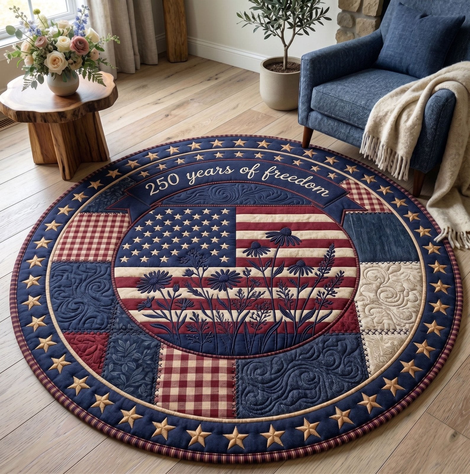 American Pride Round Mat Rug - Nature Design | Serene Home Decor