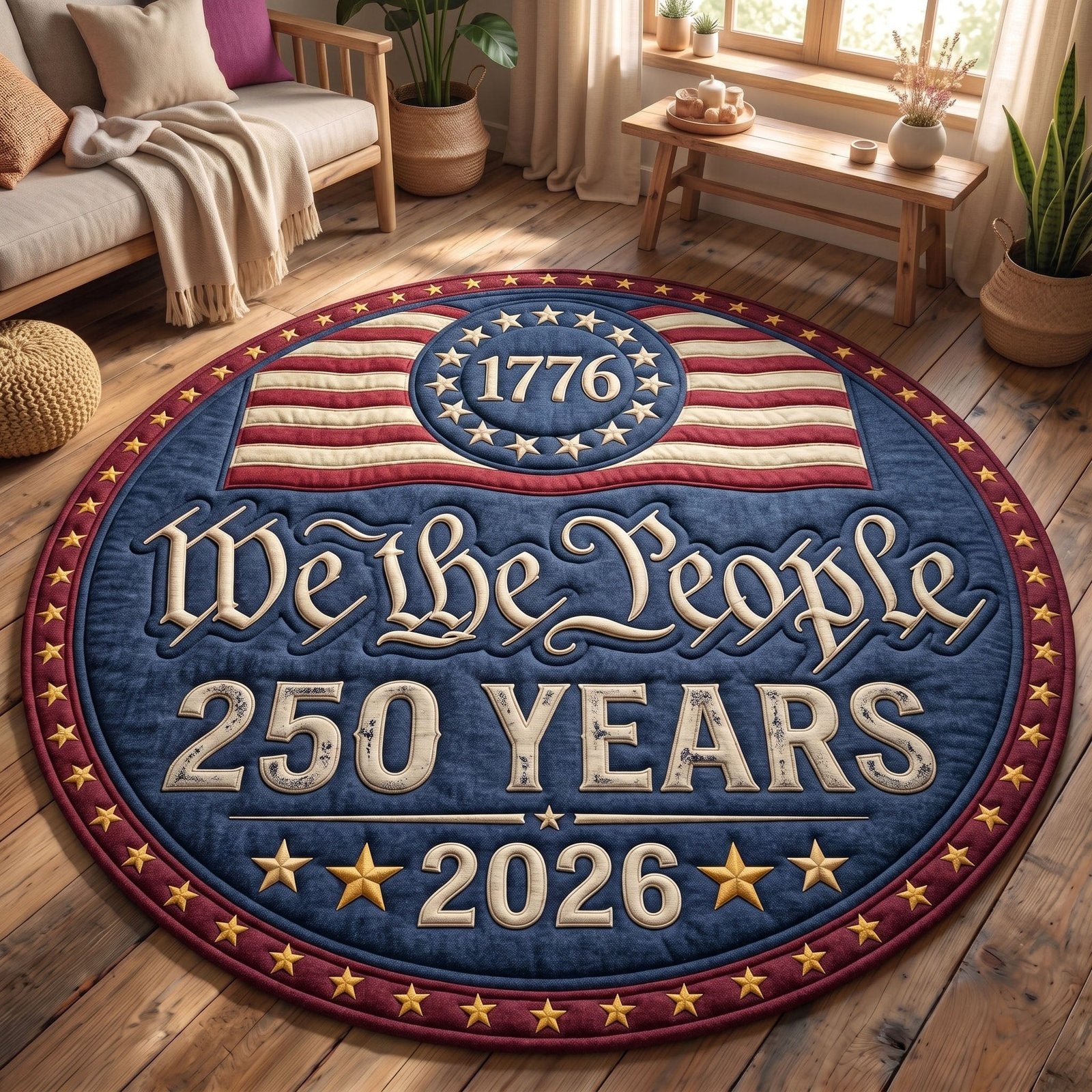 American Pride Round Mat Rug - Nature Design | Serene Home Decor
