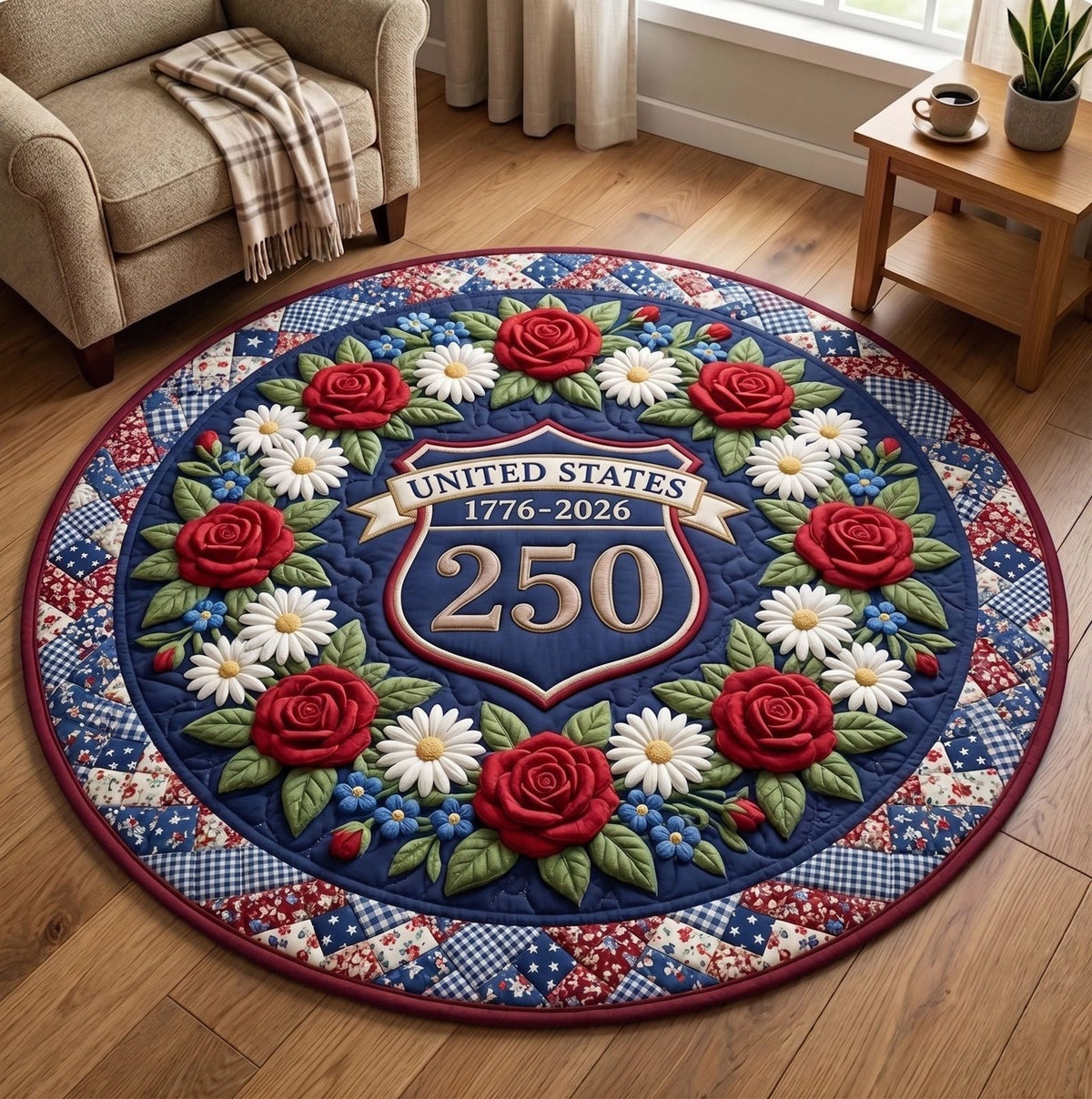 American Pride Round Mat Rug - Nature Design | Serene Home Decor