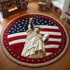 American Proud (Design 3) Round Mat Rug - washable non-slip printed rug