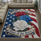 American Roses area rug in a living room