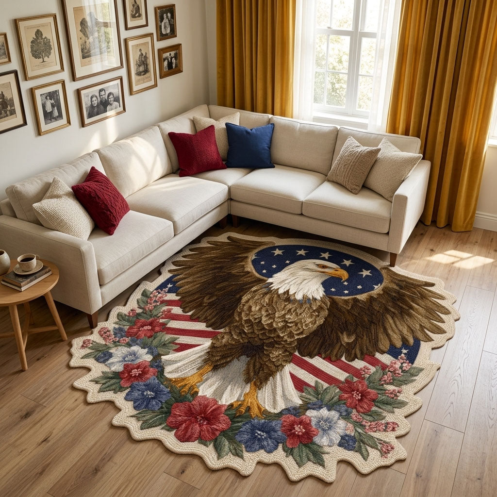 American Wings Custom Shape Area Rug - Nature Design | Die-Cut Non-Slip Rug - washable non-slip printed rug