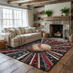 Americana Ball area rug in a living room