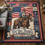 Americana Rider area rug in a living room