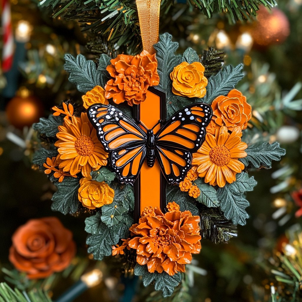 Floral Flutter Christmas Ornament