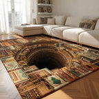 Ancestral Abyss area rug in a living room