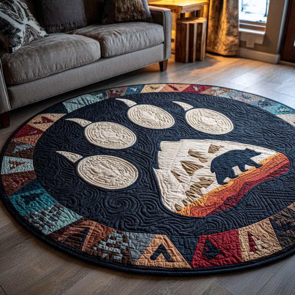 Ancestral Spirit Round Mat Rug - washable non-slip printed rug